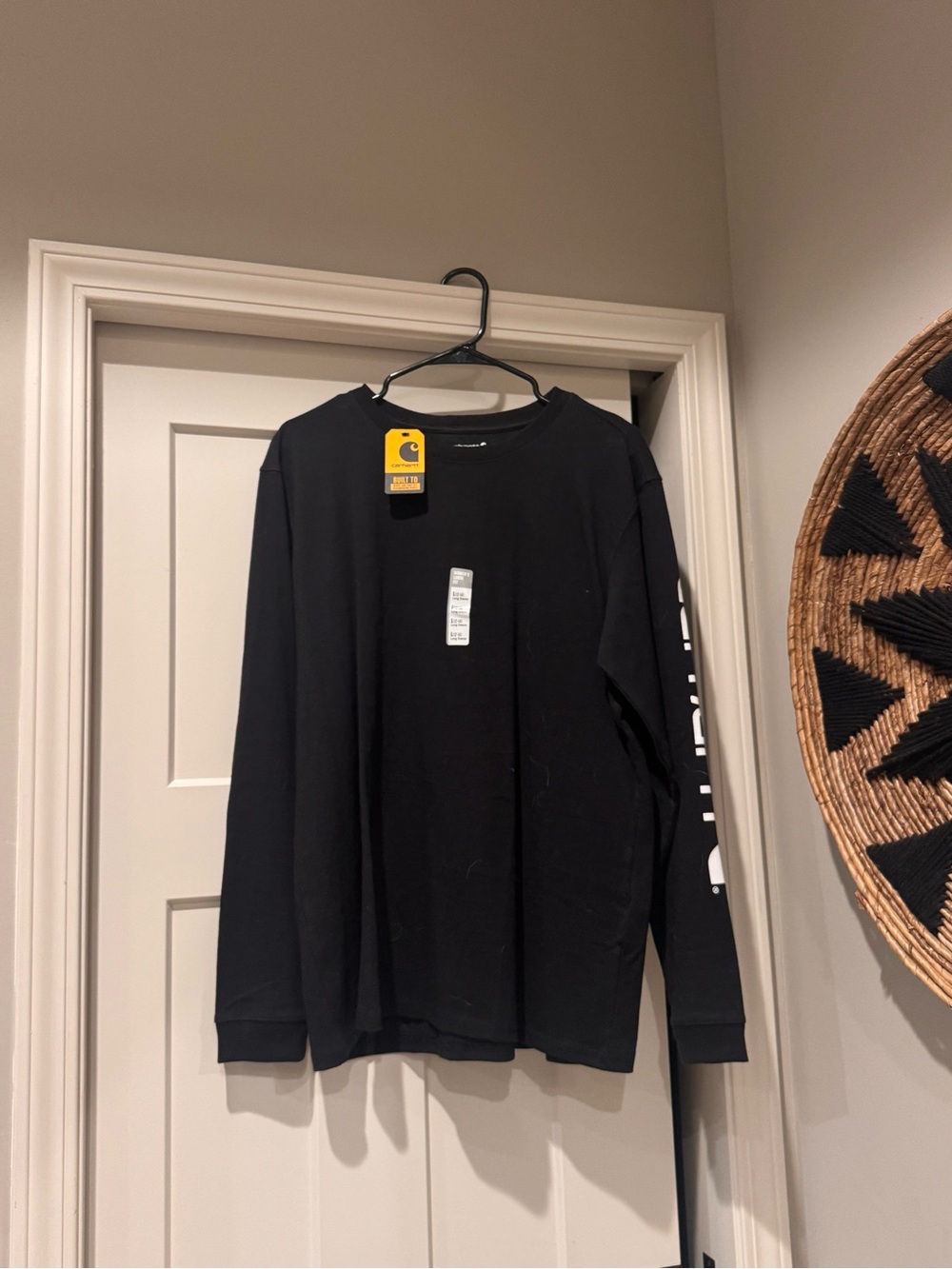 Carhartt Black womens Long-Sleeve tee with Sleeve Logo